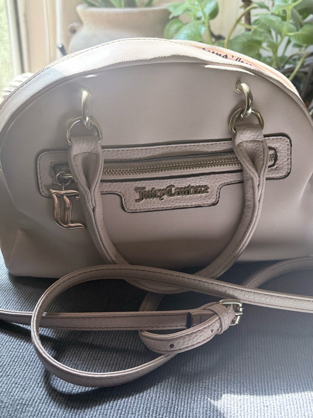 Juicy Couture Light Cream Dome Crossbody Satchel